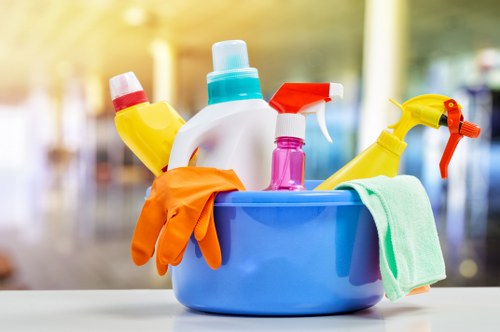 Eco-friendly cleaning solutions in use